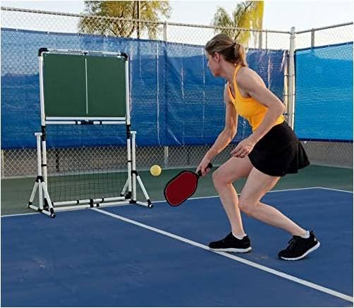 Portable Pickleball Rebounder | 3 Panel Angle Positions | Trainer for Practice Dinks & Drills | Adjustable Panel Angles - color: Black Frame and Blue Panel
