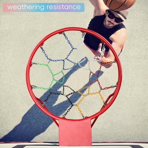 Basketball Net All Weather Anti Whip,Heavy Duty Replacement Basketball net Indoor Outdoor Standard 12 Loops Basketball Hoop
