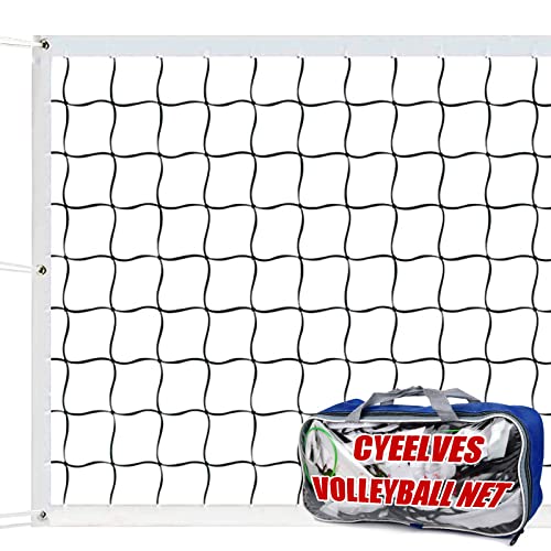 Volleyball Net Portable, Heavy Duty Volleyball Nets for Backyard, Professional Volleyball Net Replacement Net, Volleyball Replacement Net for Outdoor Grassland Stadium Pool Schoolyard Beach, 32X3FT