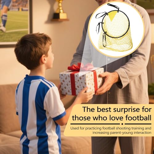 ASTIMESA 2 Pieces Easy to Attach and Detach Soccer Target Net Training, Portable Football Target Net for Corner Shooting Accuracy Practice, Fits Most Standard Goals with Adjustable Long Straps