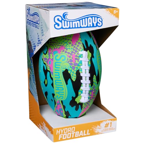 Swimways Hydro Waterproof Football, Outdoor Games for Adults and Kids, Swimming Pool Accessories and Pool Party Games,9.25 Inches, Green - color: Blue (New Version)