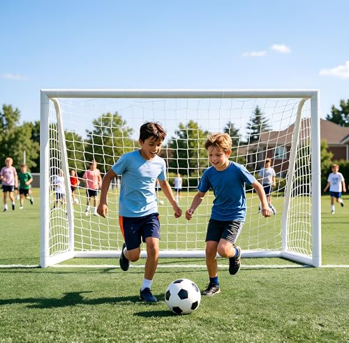 ZENY Portable Soccer Goal for Backyard,12x6 / 10x6.5 / 8x5 / 6x4 ft Kids Adults Soccer Net and Frame for Home Backyard Practice Training Goals, Soccer Training Equipment - style: 8 x 5 FT - 2 Pack