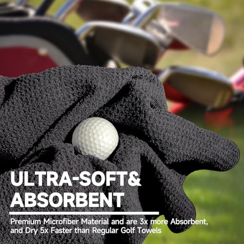 ATTRACTIVE Golf Towels, Microfiber Waffle Pattern Towels - Golf Club Brush with Cleaning (2 Purple Towel+Black Brush) - color: Purple