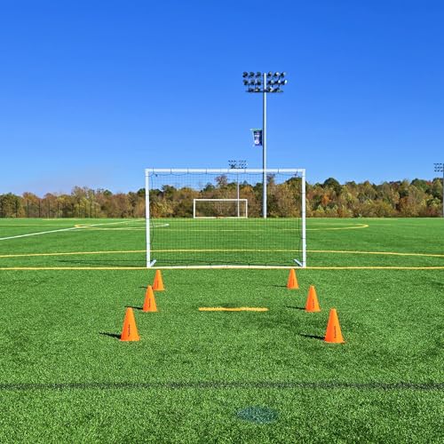 8x5 Ft Soccer Rebounder Goal, Heavy Duty 3MM Steel Frame w/Two Nets, 5 Adjustable Angles for Passing, Shooting & Skills Practice