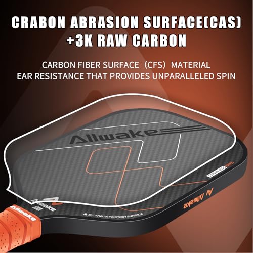 Pickleball Paddles, USAPA Approved, 3k Friction Surface Carbon Fiber Pickleball Paddle, Durable &Lightweight Pickleball Rackets for Adults - color: Black&Brown Pickleball Paddles