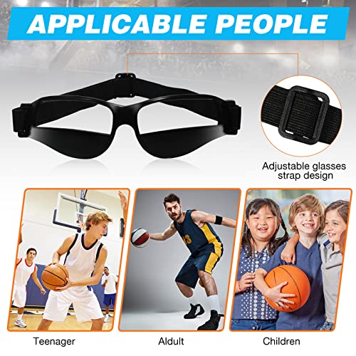 Weewooday 8 Pack Basketball Dribbling Goggles Adjustable Sport Training Glasses Black Dribble Goggles for Basketball Training Equipment for Men