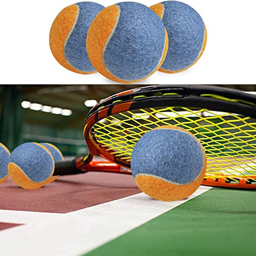 URBEST Tennis Ball 12 Packs Training Tennis Balls Practice Balls for Novice Player, Pet Dog Playing Balls with Mesh Carry Bag - color: Orange-Blue