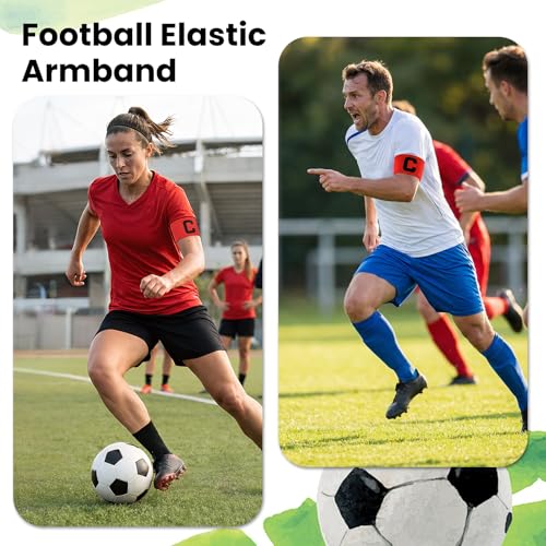 4 PCS Captain Arm Bands for Soccer,Captain Armband,Team Sport Armband,Elastic Adjustable,for Adult Youth Soccer Volleyball Team