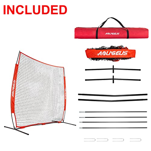 Sports Barrier Net,Sports Net,Barricade Backstop Net,Perfect for Baseball,Softball,Soccer, Basketball,Lacrosse - style: 7X7Ft-Red
