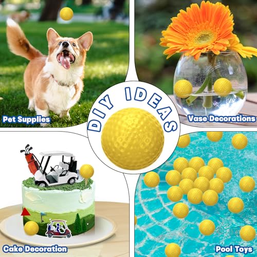 Coopay 60/120/240 Pack Practice Golf Balls, 42mm Plastic Golf Training Balls with a Drawstring Bag Hollow Sports Limited Flight for Swing Practice Driving Range Backyard Home - color: Yellow, style: 60 Pack
