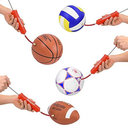 GoSports Sports Ball Inflation Pump 3 Pack with Needles & Travel Bag Great for Parents, Coaches and Sports Camps
