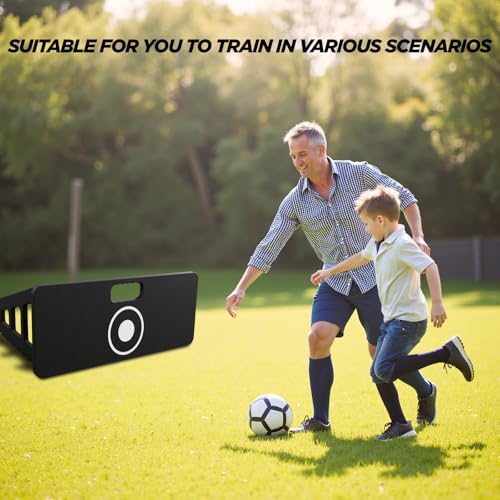 Soccer Rebounder Board Trainer,2 Way Kickback Panel for Passing, Shooting Ball Control Solo Team Football Training Equipment for Agility, Reflex Skill Drills