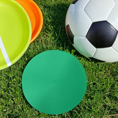 18pcs Football Training Spot Markers Set, 23cm Flat Round Soccer Spot Markers, Training Discs for Field Marking, Gym, Backyard, and Classroom Practice