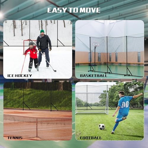 MR Ball Stop Net System, Movable Heavy Duty Backstop Net, 2 in 1 Multi-Sport Stop Netting, Ball Barrier Sports Practice Barrier Net for Professional, College and Grade School Training - size: 50 Ft