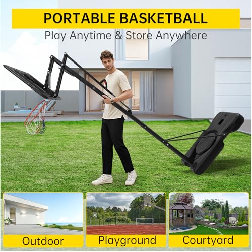 Basketball Hoop Outdoor Adjustable, 10 Ft Portable Basketball Hoop for Adults, Kids, and Youth in Indoor, Backyard, Driveway with Gym