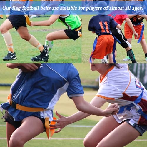 Flag Football Belts, 6/14 Players Game Kit with flags for Youth and Adults Indoor & Outdoor Training Equipment