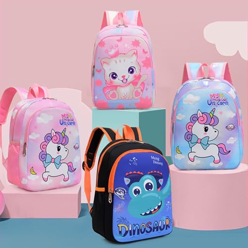 CHERUBIC Kids Toddler Cute Backpack Little Cartoon Travel Lightweight Bag Daypack For 3 Girls Boys (Cat Pink) - color: Cat Pink, size: Small-12"H