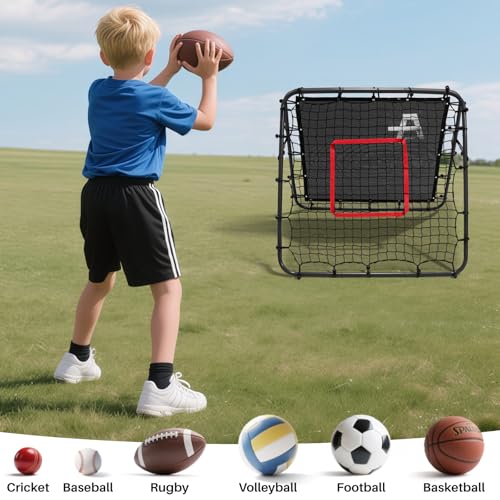 Adjustable Soccer Rebound Net | Double-Angle Soccer Trainer with Steel Frame | Portable Folding Rebounder for Passing & Shooting Practice | Outdoor Sports Equipment for Youth & Adult - size: 3.3×3.3×3.6FT
