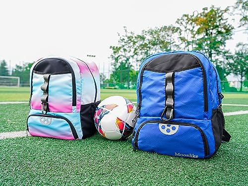 Youth Soccer Bag, Soccer Backpack for Football Volleyball Basketball, Backpack with Ball Compartment and Ball Holder - color: Royal Blue