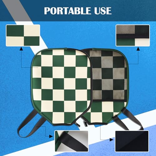 Pickleball Paddle Cover, Neoprene Racket Sleeve with Zipper, 11.8" * 9.05" Soft & Durable Pickleball Paddle Protection Cover 1Pc & 2 Pcs - color: Green 1 Pc