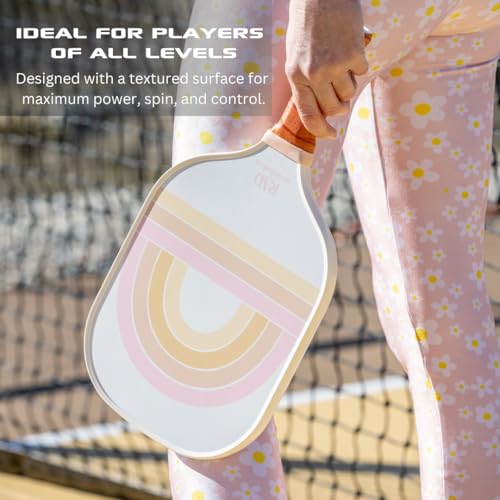 RAD Pickleball Paddle β USAPA Approved Pickleball Racket β Fiberglass Surface with Spin Grit Tech β Carbon Fiber Pickleball Paddle for Power & Control β Indoor & Outdoor - color: Sunny Daze