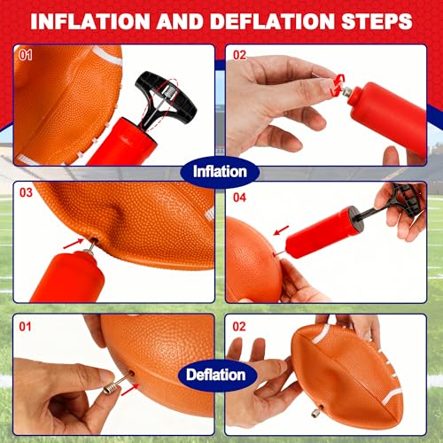 Football Toss Game Set, Includes 4 Soft Footballs - Outdoor Lawn Games for Kids, Family Parties