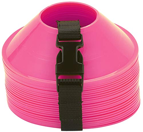 Mini Disc Cones – Set of 25 Agility Cones for Sports Training – Compact Soccer Cones with Carry Strap for Drills & Practice