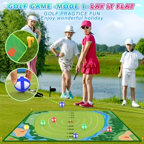 Golf Chipping Game, 50pcs Golf Set for Kids, Indoor Outdoor Golf Games for Kids & Adults, Family Fun Backyard Golf Practice Set Gifts for Birthdays & Holidays