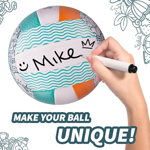 Beach Volleyball Lines + Outdoor Ball – Includes Sand Anchors, Air Pump, Marker, and Carry Bag. Official Court Size Dimensions (26.3' x 52.6')