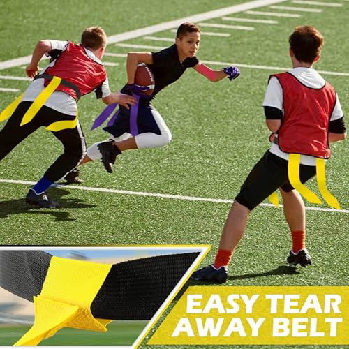 Flag Football Belts for Youth, Kids and Adults Sport Team Building and Competition Training - color: Yellow