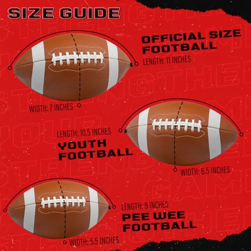 Official Size Football - Pass Back Trainer - Practice Throwing & Catching Indoors/Outdoors - Football Gear