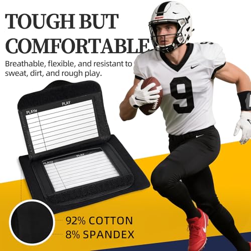 Football Play Wristband - Football Quarterback Play Wristbands for Adult and Youth 2/6/12/20 Pack - Softball Wristbands for Signs for All Sports with 3 Compartments - size: Pee Wee