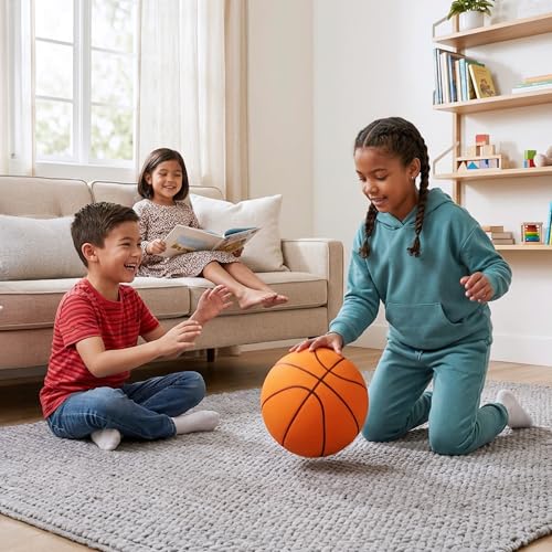 Silent Basketball Size 7 (29.5"), Indoor Quiet Foam Basketball for Dribbling Training, Noise-Free Basketball for Home, Apartment & Indoor Practice, Soft Grip Training Ball