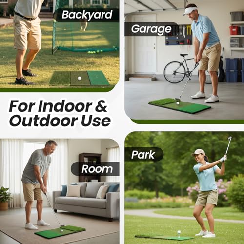 Premium Golf Practice Mats – Mini & Large Options for Hitting, Putting & Chipping | Indoor/Outdoor Training Sets - style: Mini