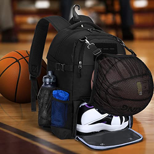 Basketball Bag Backpack, Soccer Bag Backpack with External Ball Net, Basketball Equipment Bag with Separate Shoe Space for Basketball, Soccer, Volleyball, Sport Training