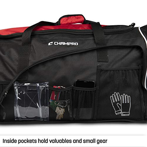 CHAMPRO Varsity Football Equipment Bag With Shoulder Carry Strap, Laundry and Helmet Bags
