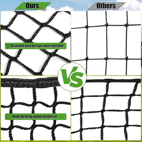 Golf Practice Net, 10Ft/15Ft/20Ft Golf Hitting Nets Heavy Duty Nylon Golf Netting for Garage Backyard - size: 10 x 20 Ft