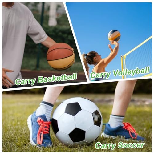 Single Ball Bag,Ball Storage Bag,Mesh Carry Bag with Zipper Pocket,Drawstring Sling Back Bag for Carrying Basketball Volleyball Soccer Football