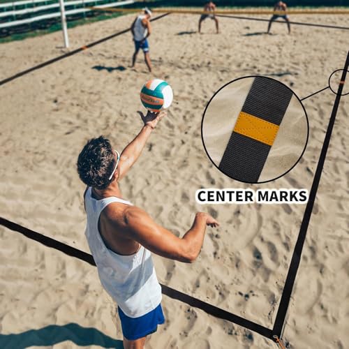 Professional Outdoor Volleyballs Courts Marker Regulable Boundaries Line with Sand Anchors Net Bag Official Size
