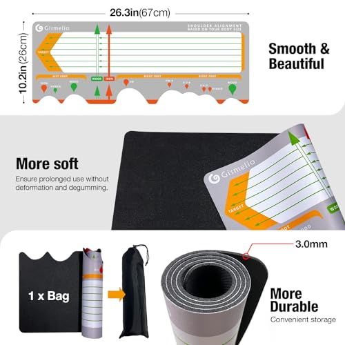 Golf Training Mat for Beginners Posture Assistance and Entry-Level Stance Corrector Trainer with Golf Training Aid