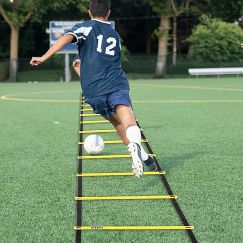Agility Ladder with Carry Bag, Football Training Equipment & Speed Ladder for Soccer, Basketball – Agility Training Equipment for Footwork Drills