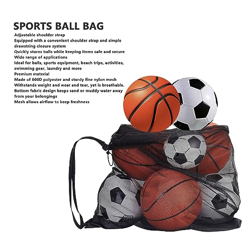 LIZEALUCKY Mesh Ball Bag Large Capacity Sport Equipment Storage Bag with Adjustable Strap for Various Balls Basketball Volleyball Baseball