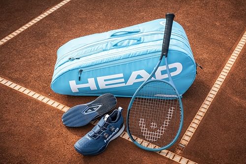 HEAD Tour Racquet Bag L (9R) Tennis Bag - Holds Up to 9 Racquets, CCT+ Climate Control Technology, 2 Main Compartments, Shoe Pocket & Backpack Carry System - color: Blue
