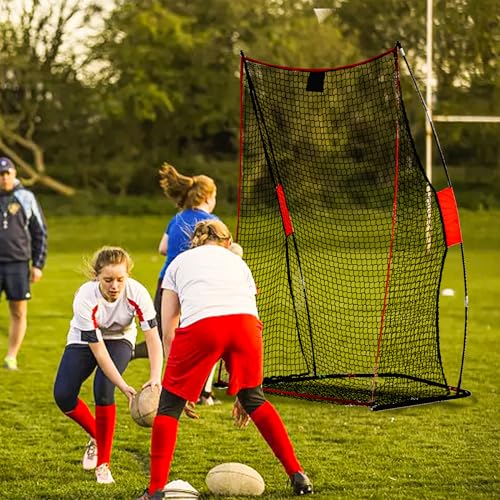 Doublehorse Football Kicking Net - 4x7FT Portable Rugby Lightweight Quarterback Target Toss Throwing Practice Training Game for Outdoor Indoor Backyard Sports Field Teens Adults Practice Gifts
