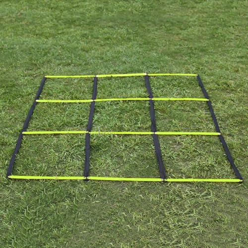 Multifunctional 9 Grids Agility Ladder for Sports Training Fitness and Footworks Drill Agility Train Enduring Adjusted Speed Training - color: Yellow
