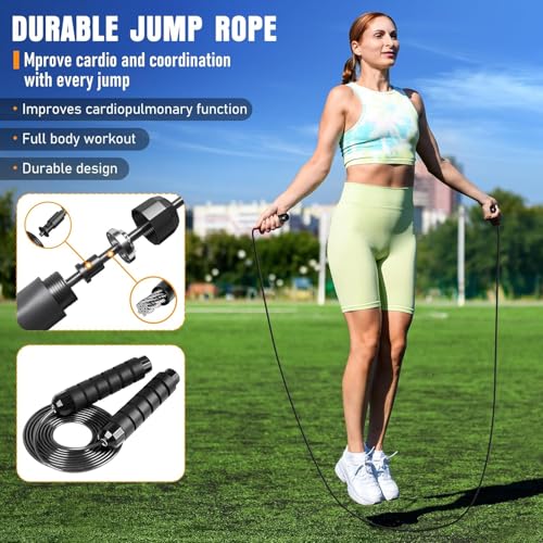 Agility Ladder & Soccer Goal Training Set, 20ft Speed Ladder with Cones, Hurdles, Jump Rope & Parachute, Plus 2 Pack Pop Up Kids Soccer Goals with Ball & Cones for Backyard Sports Practice