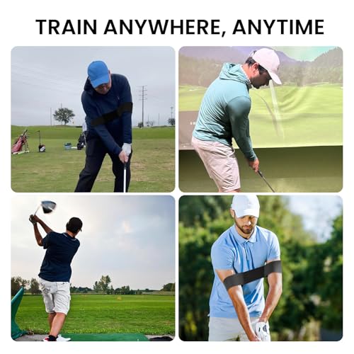 Amy Sport Golf Swing Training Aid Connector Band, for Arm Sync & Posture Correction, Beginners Men Women Ball Between Arms Practice Tool