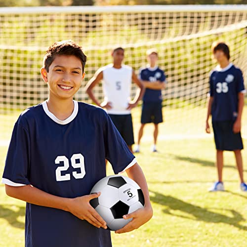 HyDren 4 Pcs Soccer Ball with Pump Official Size 4/5 Deflated Soccer Balls Bulk for Outdoor Indoor Practice Training Sport Gift for Kid Teen Youth Adult Back to School - size: Size 5, style: Elegant