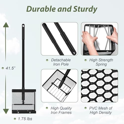 SAPLIZE Golf Ball Picker Upper, Turf-Friendly Design, No Bending Over, Quickly Collects Multiple Balls, Large-Capacity Ball Holder, Great for Backyard Practice & Training