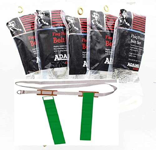 Lot 6 of Flag Football 60" Belts with 2 Flags - color: Green